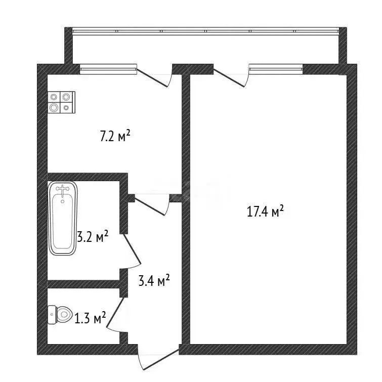 1-комнатная квартира: Черкесск, Магазинная улица, 30 (32.8 м) - Фото 2