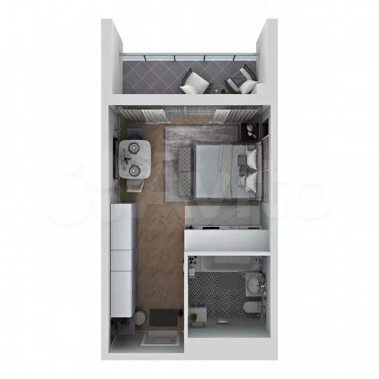 Апартаменты-студия, 32,9 м, 2/16 эт. - Фото 1