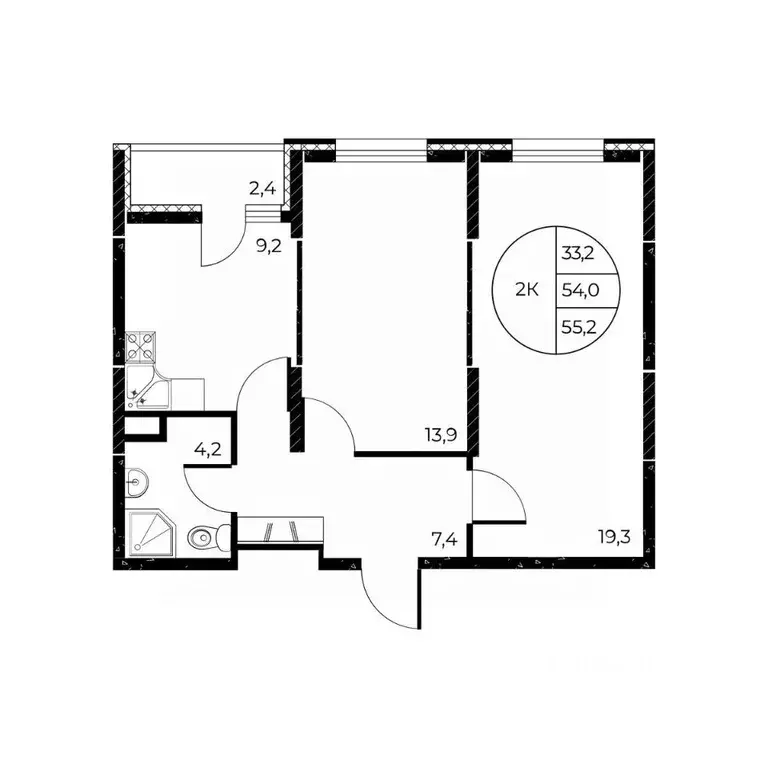2-к кв. Ростовская область, Ростов-на-Дону Театральный просп. (55.2 м) - Фото 1