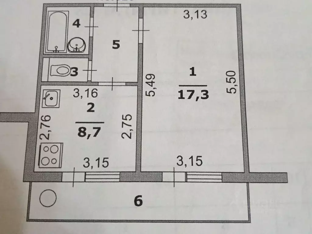 1-к кв. Белгородская область, Белгород бул. Юности, 37 (33.8 м) - Фото 2