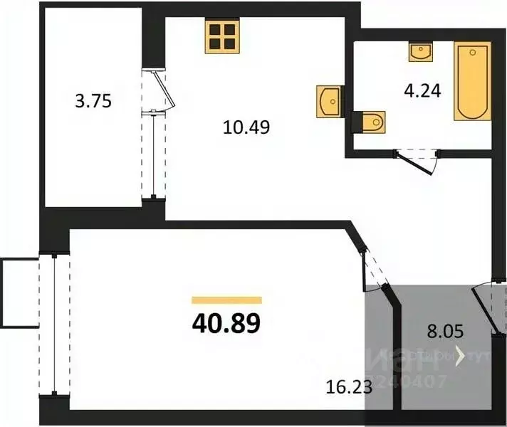 1-к кв. Воронежская область, Воронеж наб. Чуева, 7 (40.89 м) - Фото 0