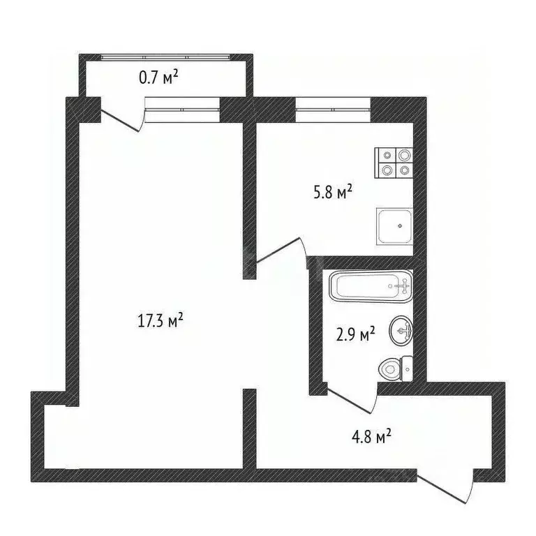 1-к кв. Нижегородская область, Нижний Новгород ул. Сурикова, 10 (31.4 ... - Фото 2