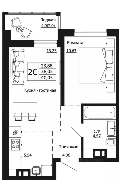 2-к кв. Ростовская область, Ростов-на-Дону ул. Текучева, 370/2 (39.48 ... - Фото 0