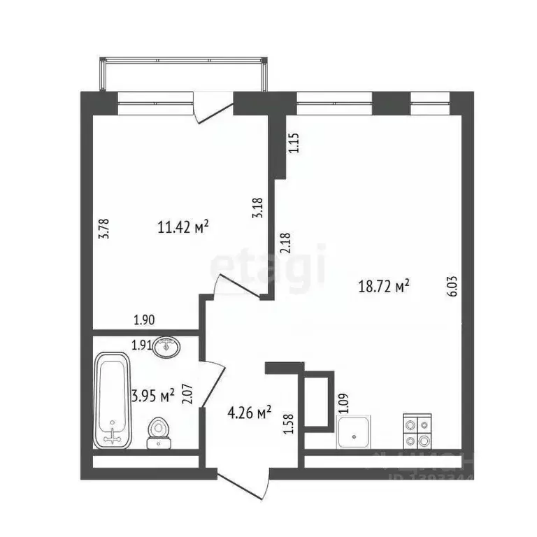 1-к кв. Тюменская область, Тюмень ул. Газовиков, 38к2 (38.1 м) - Фото 1