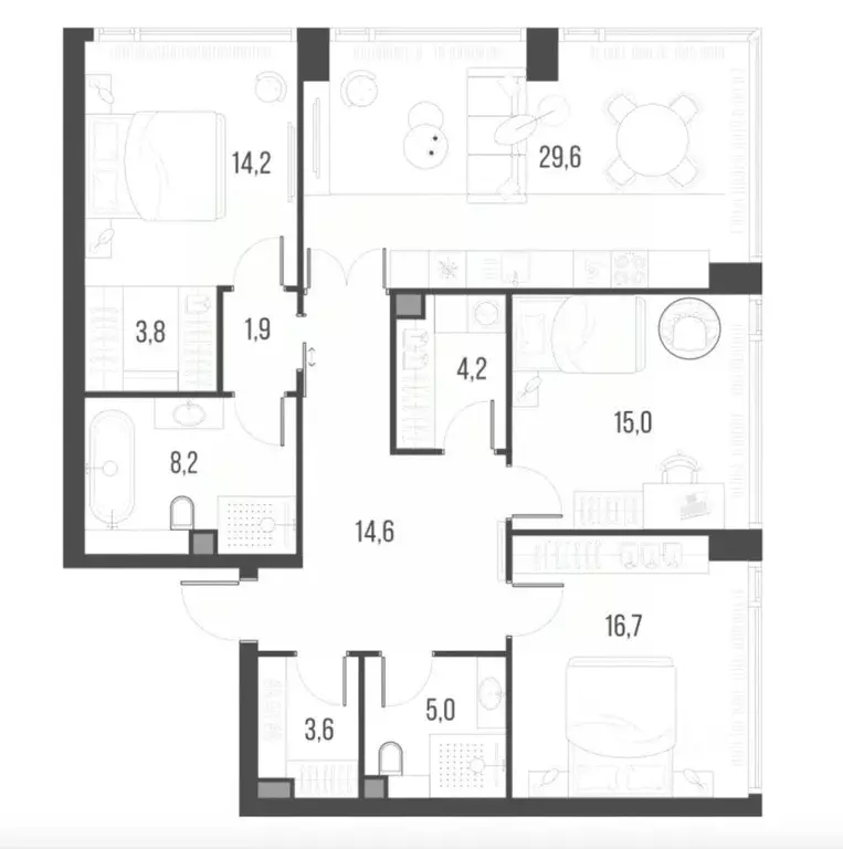 4-к кв. Москва Летниковская ул., 11к1 (116.8 м) - Фото 2