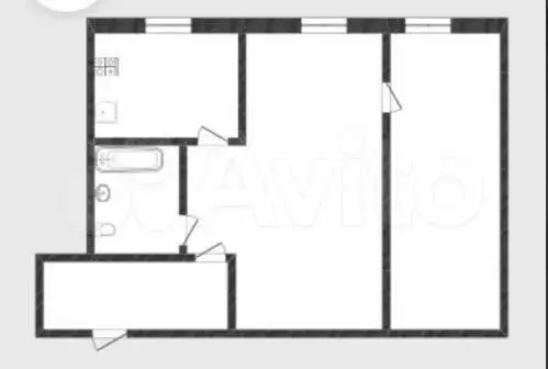2-к. квартира, 46,4 м, 1/5 эт. - Фото 0
