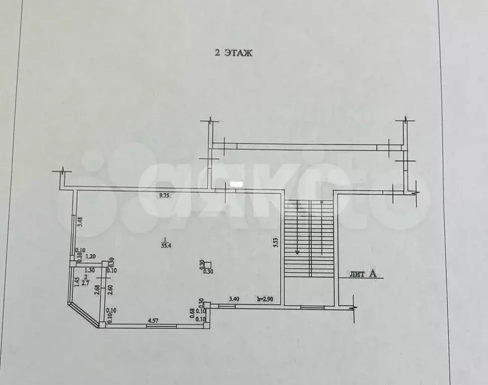 2-к. квартира, 55 м, 2/4 эт. - Фото 0