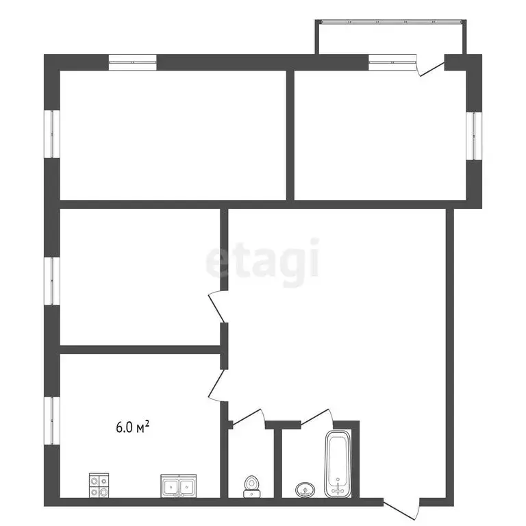 3-комнатная квартира: Клин, улица 50 лет Октября, 9А (66.9 м) - Фото 0