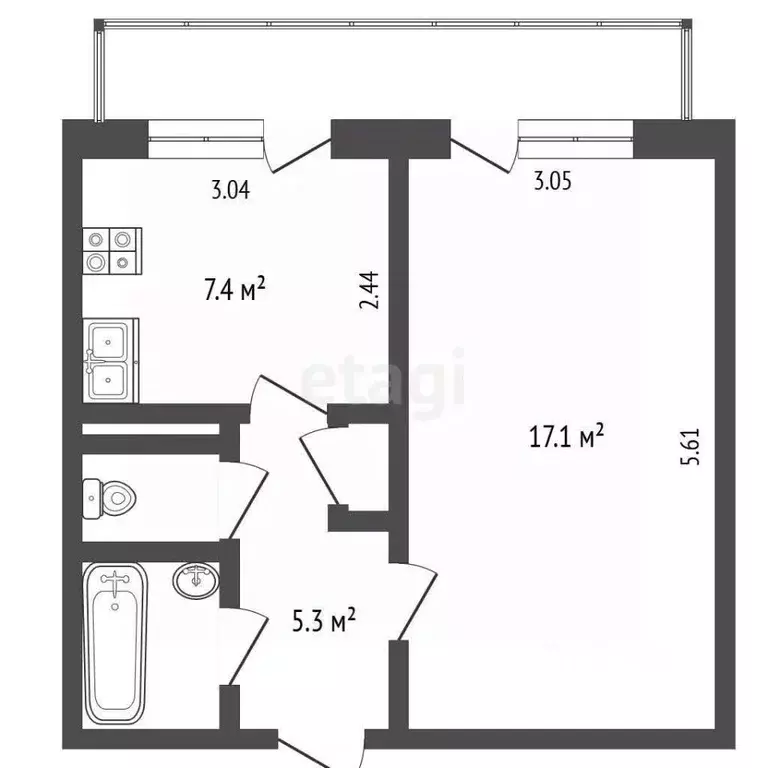 1-к кв. Псковская область, Печоры Заводская ул., 4б (32.5 м) - Фото 0