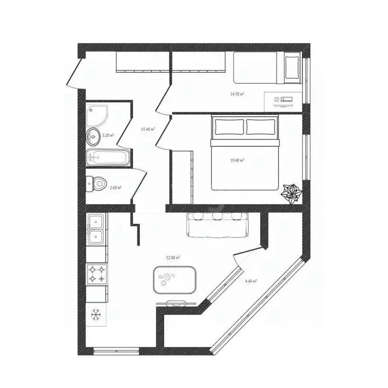 3-к кв. Брянская область, Брянск ул. Крахмалева, 47 (90.0 м) - Фото 1