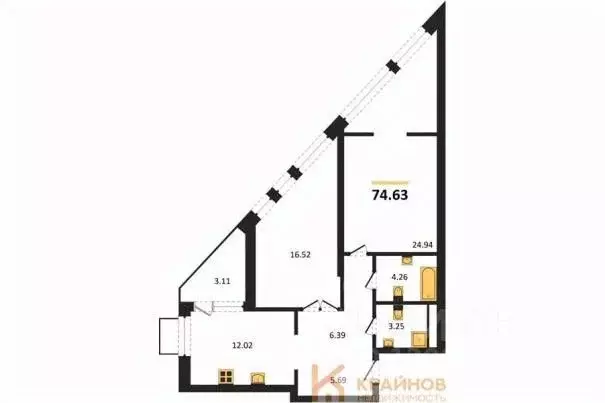 2-к кв. Воронежская область, Воронеж наб. Чуева, 7 (74.63 м) - Фото 0