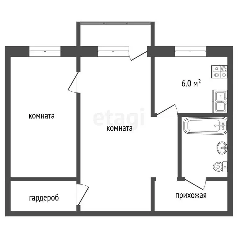 2-комнатная квартира: Воскресенск, микрорайон Центральный, улица ... - Фото 1