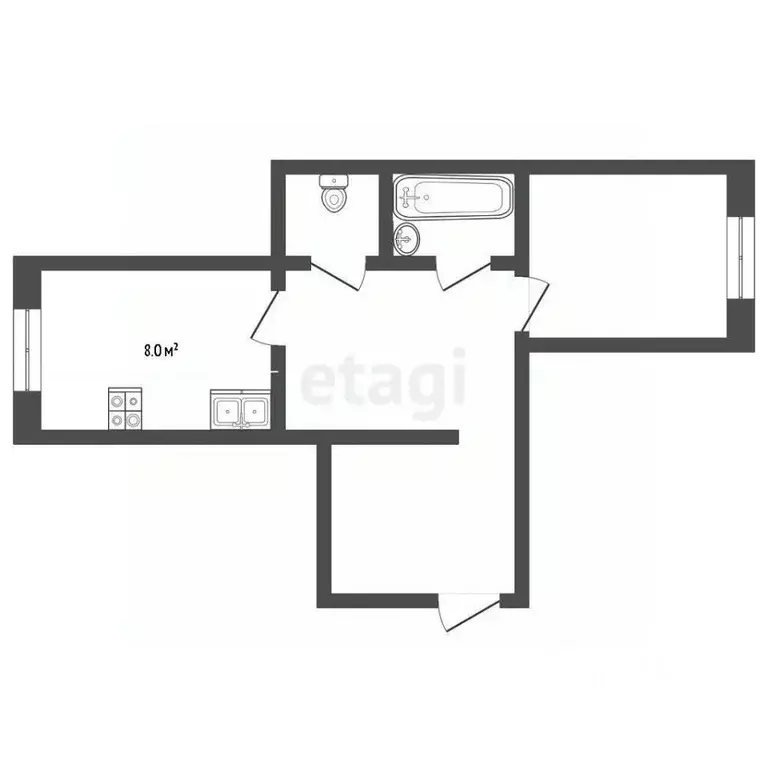 2-к кв. Ямало-Ненецкий АО, Муравленко ул. Ленина, 56 (51.2 м) - Фото 2