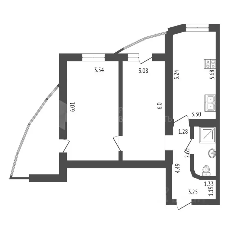 2-к кв. Тюменская область, Тюмень Ямская ул., 92 (72.1 м) - Фото 1