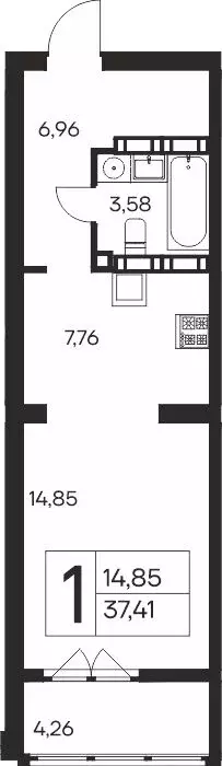 1-к кв. Крым, Ялта Ай-Петри жилой комплекс (37.41 м) - Фото 1