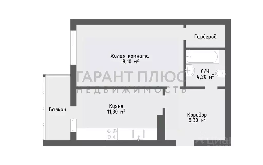 1-к кв. Липецкая область, Липецк ул. М.И. Неделина, 3А (47.0 м) - Фото 2