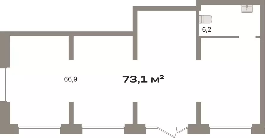 Помещение свободного назначения (73.05 м) - Фото 1
