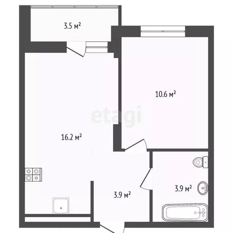 1-к кв. Тюменская область, Тюменский муниципальный округ, д. Дударева ... - Фото 1
