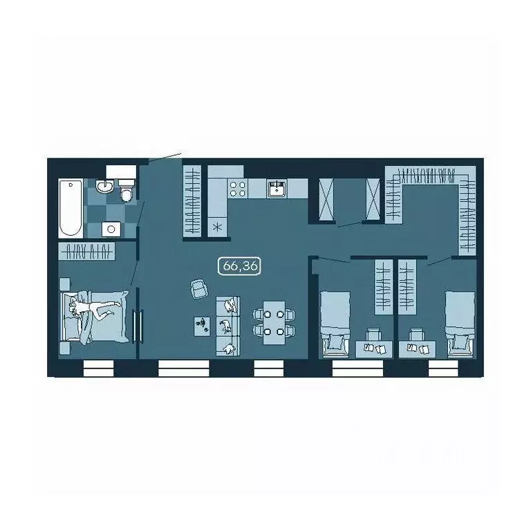 4-к кв. Приморский край, Владивосток ул. Борисенко (66.36 м) - Фото 1