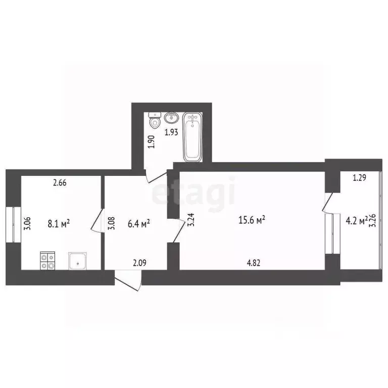 1-к кв. Пензенская область, Пенза Окружная ул., 119А (33.5 м) - Фото 1