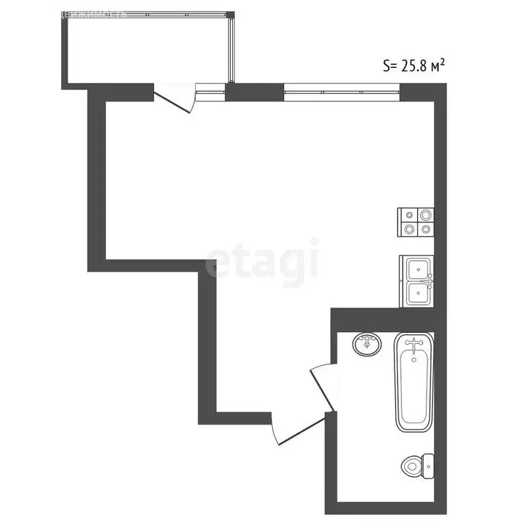 Квартира-студия: Санкт-Петербург, Ириновский проспект, 43 (25.8 м) - Фото 1
