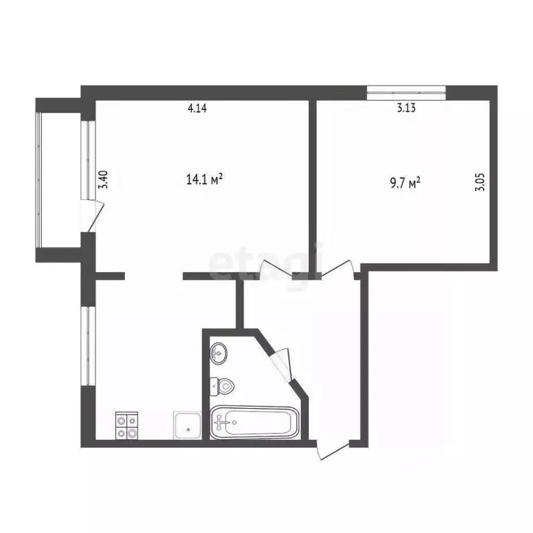 2-к кв. Ханты-Мансийский АО, Сургут ул. Бажова, 12 (36.8 м) - Фото 1