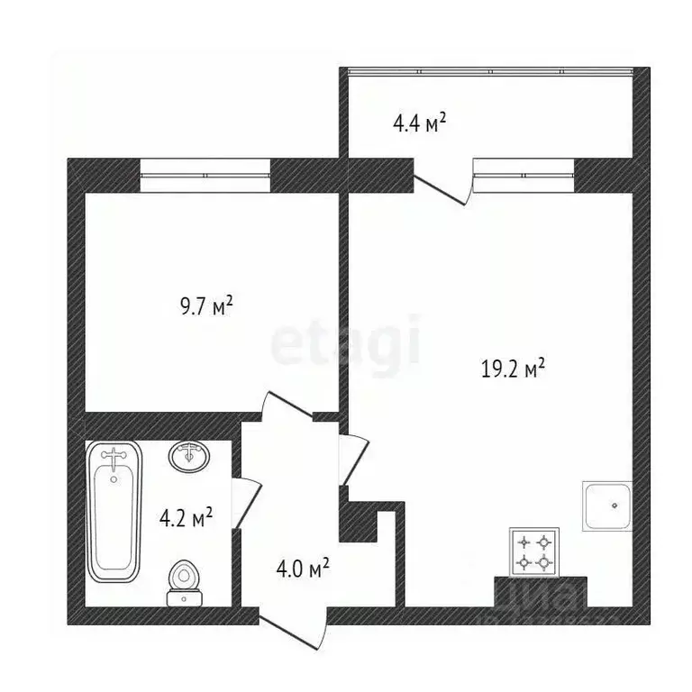 2-к кв. Красноярский край, Красноярск Лесопарковая ул., 21 (36.2 м) - Фото 1