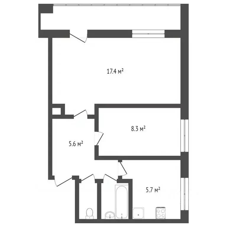 2-к кв. Тамбовская область, Тамбов ул. Менделеева, 3А (66.4 м) - Фото 1