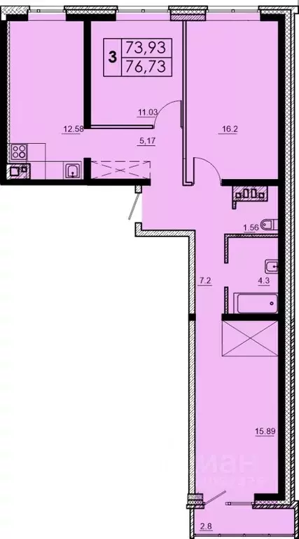 3-к кв. Иркутская область, Иркутск Ново-Ленино мкр, Мега жилой ... - Фото 0