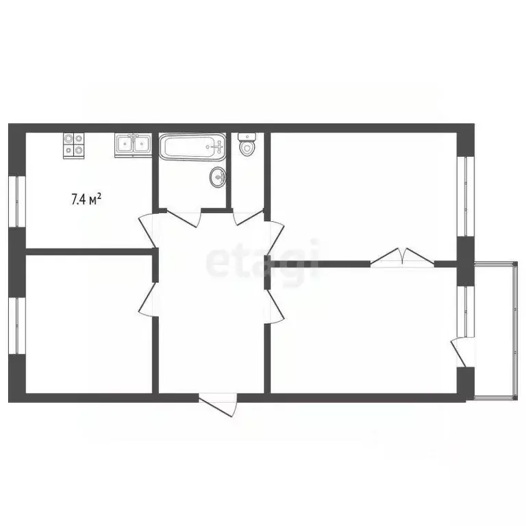 3-к кв. Калужская область, Балабаново Боровский район, Лесная ул., 14 ... - Фото 1