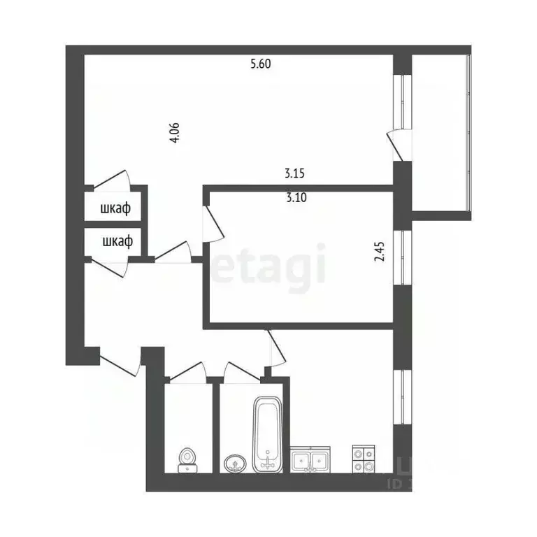 2-к кв. Ярославская область, Ярославль ул. Кривова, 53 (41.3 м) - Фото 1