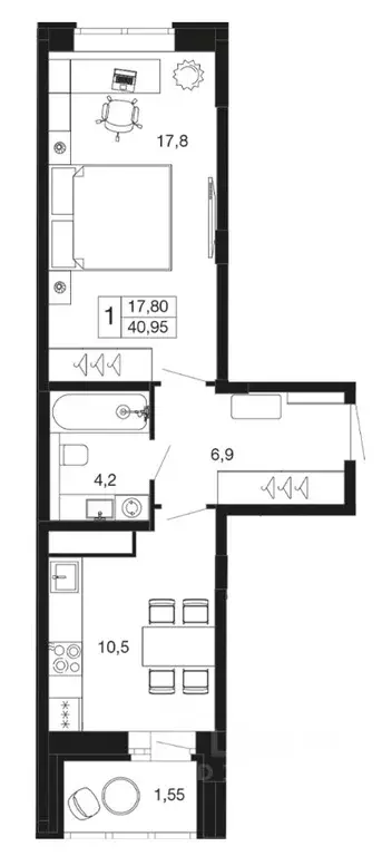 1-к кв. Московская область, Апрелевка Наро-Фоминский городской округ, ... - Фото 1