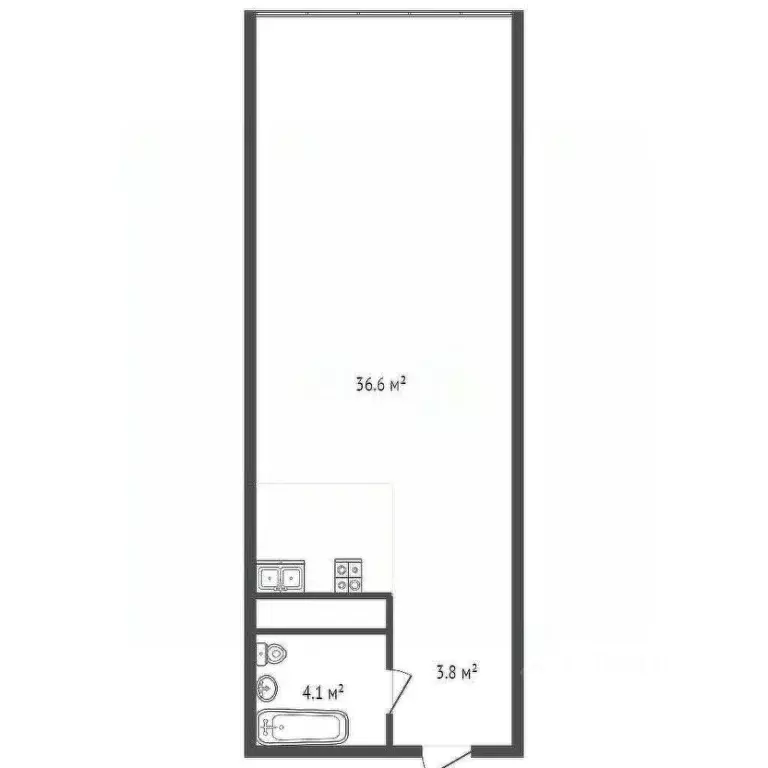 Студия Краснодарский край, Геленджик ул. Мира, 40 (44.5 м) - Фото 2