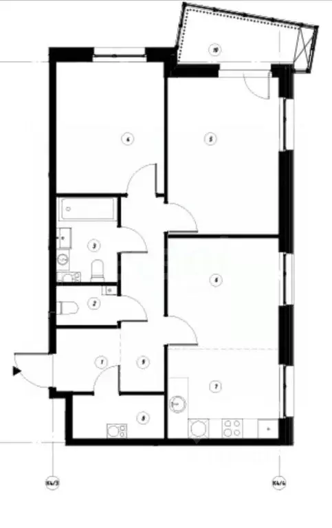 3-к кв. Татарстан, Казань ул. Гаврилова, 5Вк2 (67.58 м) - Фото 1
