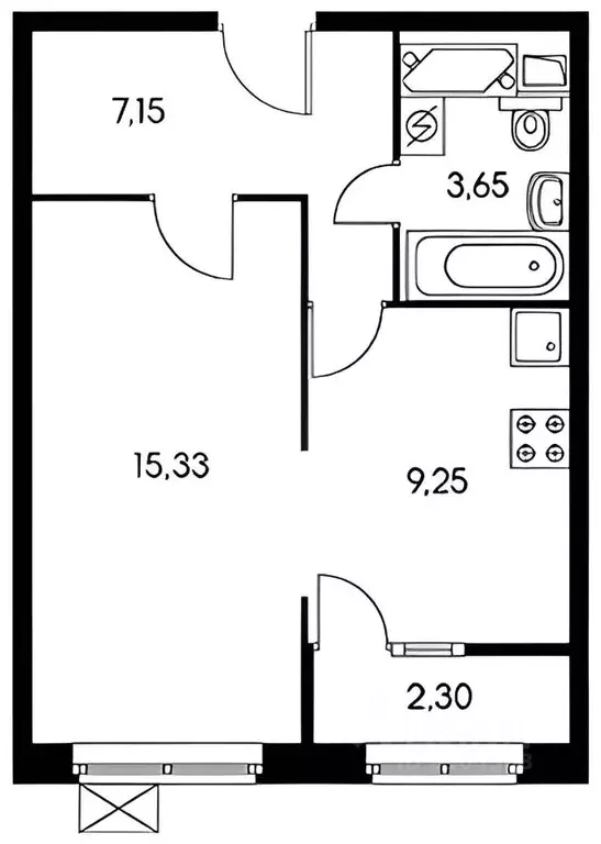 1-к кв. Московская область, Люберцы ул. Юности, 13к1 (39.0 м) - Фото 2