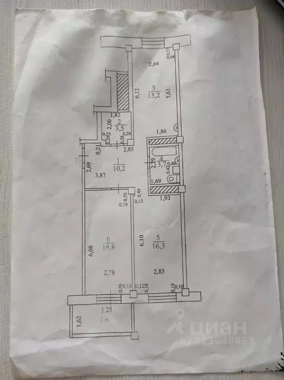 2-к кв. Самарская область, Тольятти ул. Баныкина, 16Б (65.7 м) - Фото 1