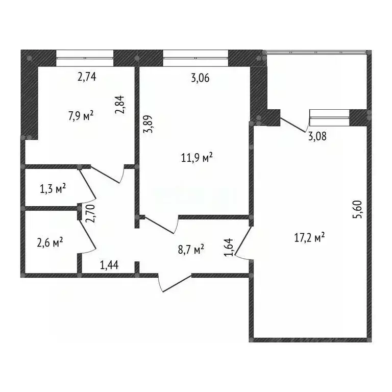 2-к кв. Башкортостан, Уфа ул. Максима Рыльского, 25/2 (49.8 м) - Фото 2