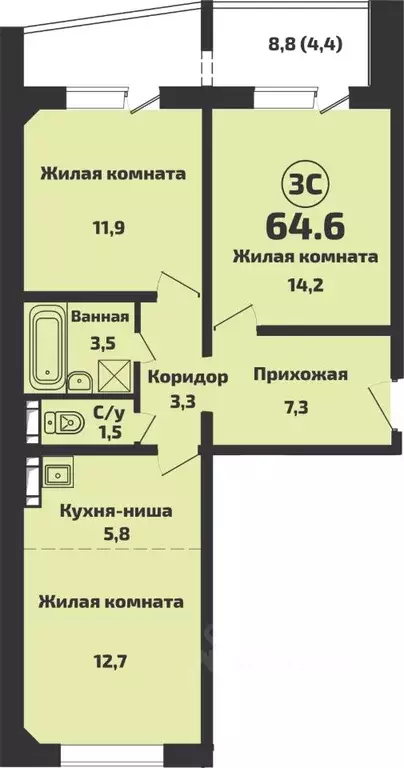 2-к кв. Новосибирская область, Новосибирский район, Станционный ... - Фото 0