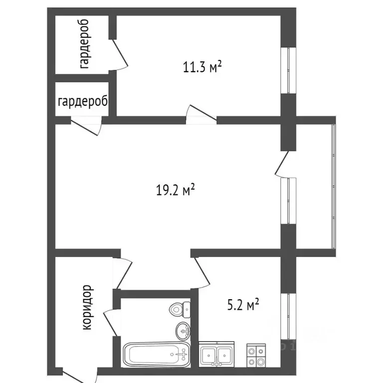 2-к кв. Челябинская область, Челябинск ул. Красного Урала, 1 (46.5 м) - Фото 1