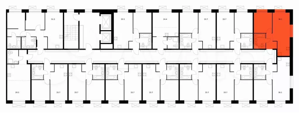 1-к. квартира, 36,1 м, 12/14 эт. - Фото 1