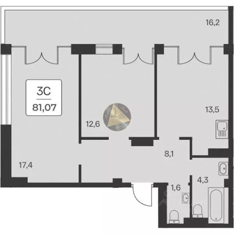 2-к кв. Крым, Алупка ш. Севастопольское, 6Ак3 (81.07 м) - Фото 2