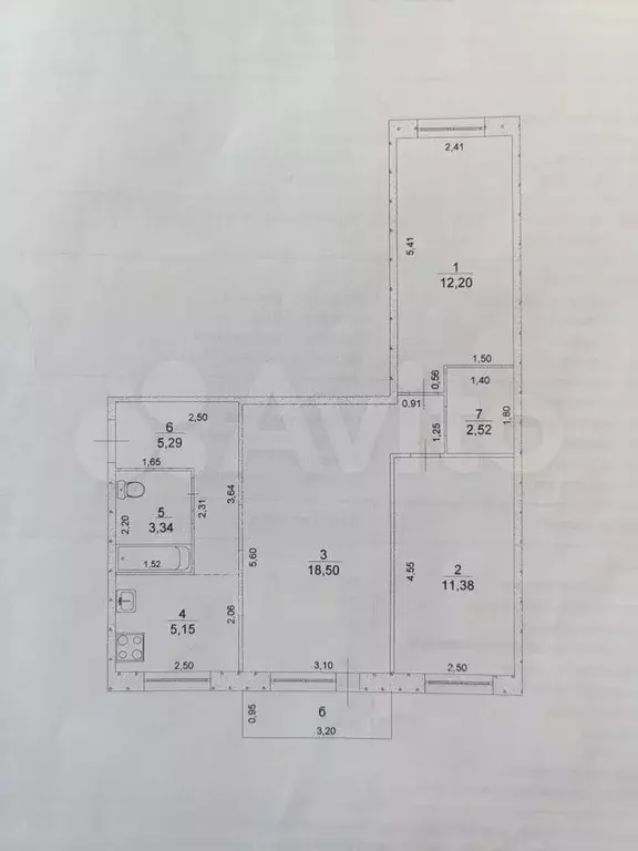 3-к. квартира, 58,4 м, 2/5 эт. - Фото 0