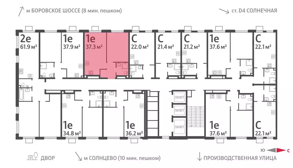 1-комнатная квартира: Москва, ЖК Лучи, 2-й этап, к8 (37.3 м) - Фото 1