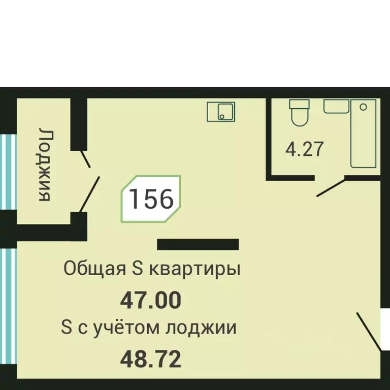 1-к кв. Приморский край, Владивосток Санаторная мкр, ул. Третья, 5В ... - Фото 1