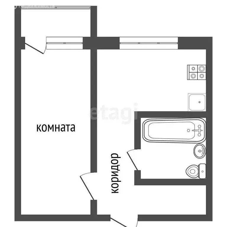 1-комнатная квартира: посёлок Отрадное, Родниковая улица, 5 (35.6 м) - Фото 1