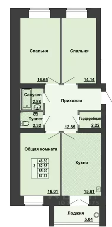 3-к кв. Марий Эл, Медведевский район, Руэмское с/пос, пос. Руэм ул. ... - Фото 2