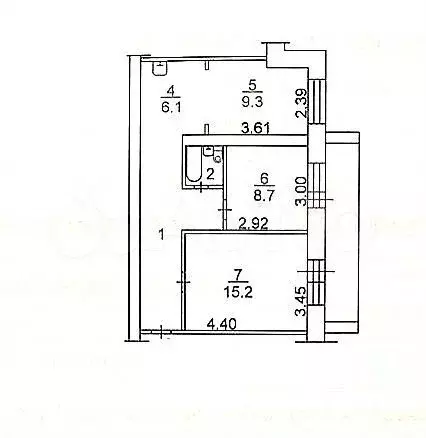 2-к. квартира, 54 м, 1/9 эт. - Фото 0