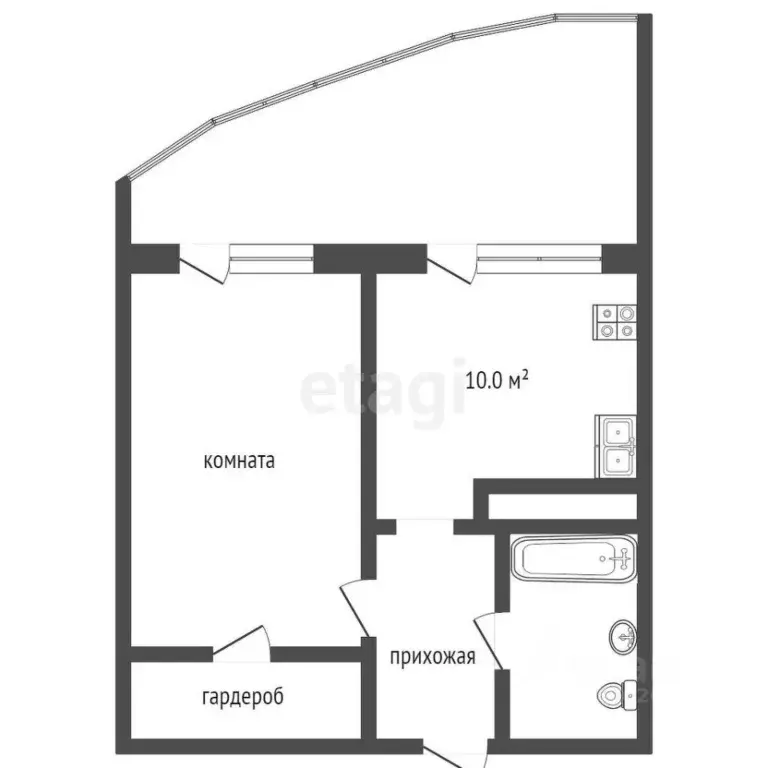 1-к кв. Ханты-Мансийский АО, Сургут ул. Иосифа Каролинского, 10 (55.0 ... - Фото 1