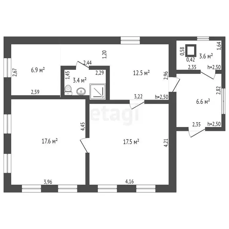 Дом в Бийский район, село Большеугренево (68.1 м) - Фото 1