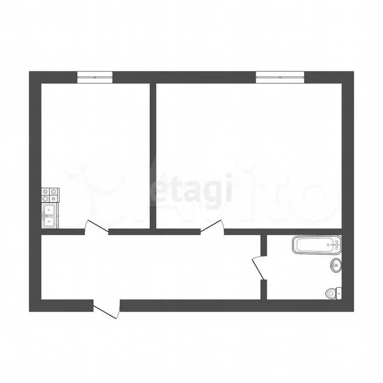 1-к. квартира, 35,7 м, 3/6 эт. - Фото 0